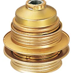 Douille E27 acier laitonné - Raccord diamètre 10mm - Lébénoïd