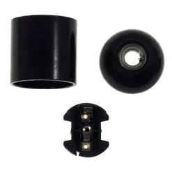 Douille Noire E27 noire Bakélite à Chemise Lisse Style Rétro et Qualité Moderne