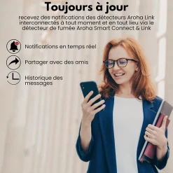 Détecteur de fumée Aroha Smart Connect & Link connectable et WiFi - Alarme incendie connecte Tuya et Smartlife - 3 pieces