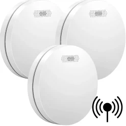 Détecteur de fumée connectable Aroha Link - Batterie 10 ans - Capteur de fumée interconnecté - Alarme incendie - 3 pièces