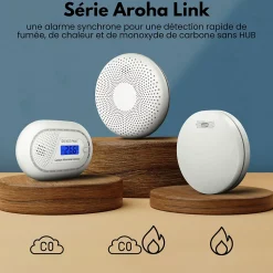 Détecteur de fumée et de monoxyde de carbone interconnecté Aroha Link - Batterie 10 ans - Alarme incendie et CO interconnectable