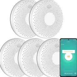 Détecteur de fumée et de monoxyde de carbone Aroha Smart Connect WiFi - Batterie 10 ans - Alarme incendie et CO - 5 pièces