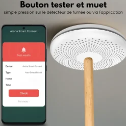 Détecteur de fumée et de monoxyde de carbone Aroha Smart Connect WiFi - Batterie 10 ans - Alarme incendie et CO - 5 pièces