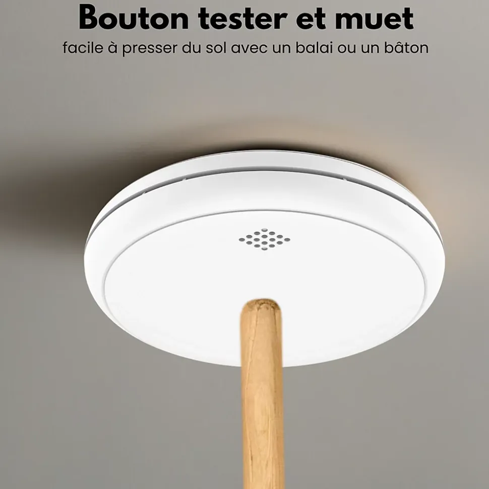 Détecteur de fumée et de monoxyde de carbone Aroha Safety Pro Sleep Line - Batterie 10 ans - Alarme incendie et de CO - 2 pièces