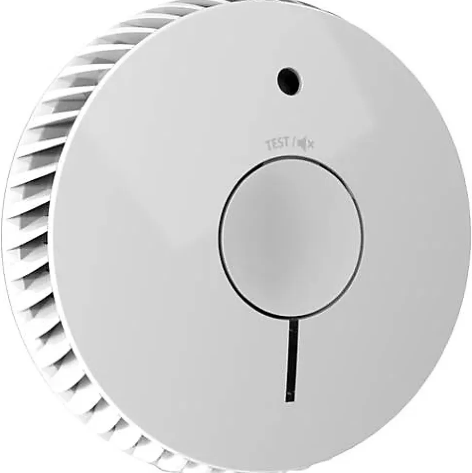 Détecteur de fumée FireAngel FA-6115-INT à piles, capteur optique, alarme 85 dB, livré avec 2 piles AA et fixations.