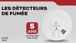 Détecteur de fumée Kidde 5Y29 autonomie 5 ans