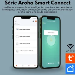 Détecteur de monoxyde de carbone Aroha Smart Connect WiFi - Batterie 10 ans - Alarme de CO connecte Tuya et Smartlife - 2 pièces