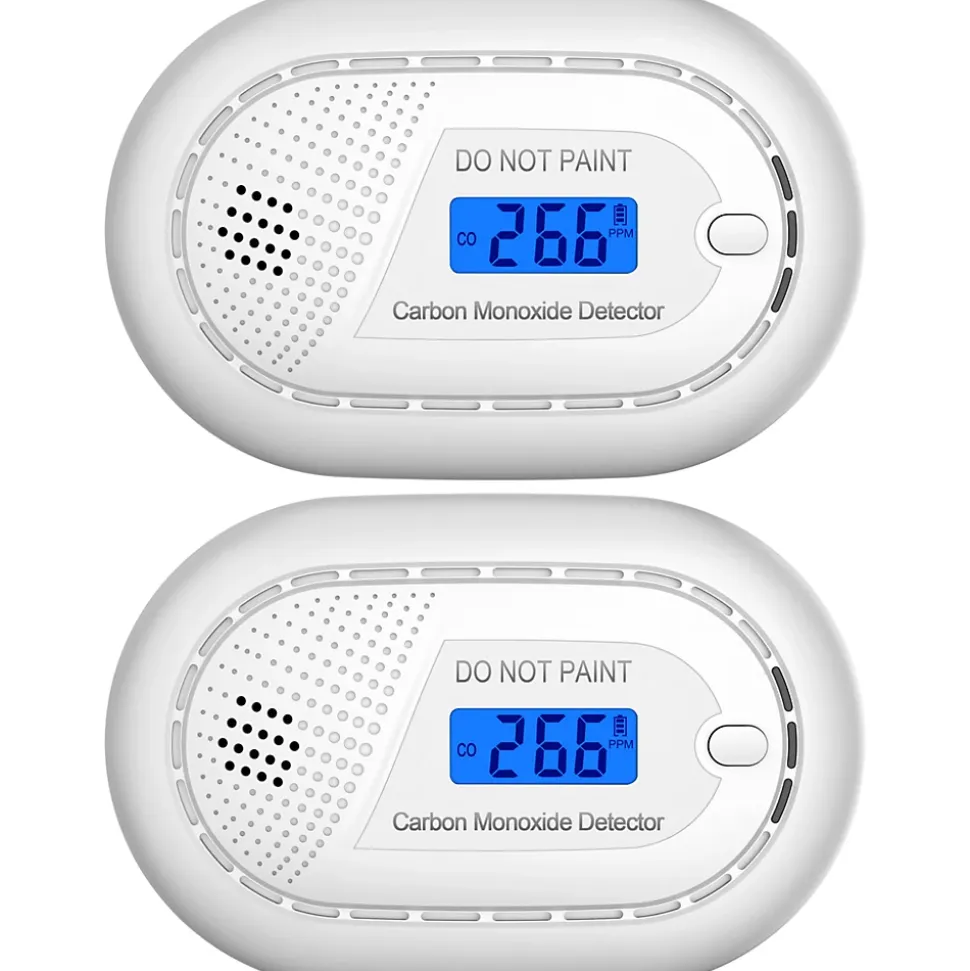 Détecteur de monoxyde de carbone Aroha Safety Pro - Batterie 10 ans - Alarme de CO portable, capteur de CO - 2 pièces