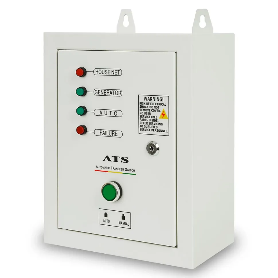 EBERTH ATS commutateur de transfert automatique 3 phases jusqu'à 10kW, 400V tension de service, câble de commande 1,5m ATS inclus
