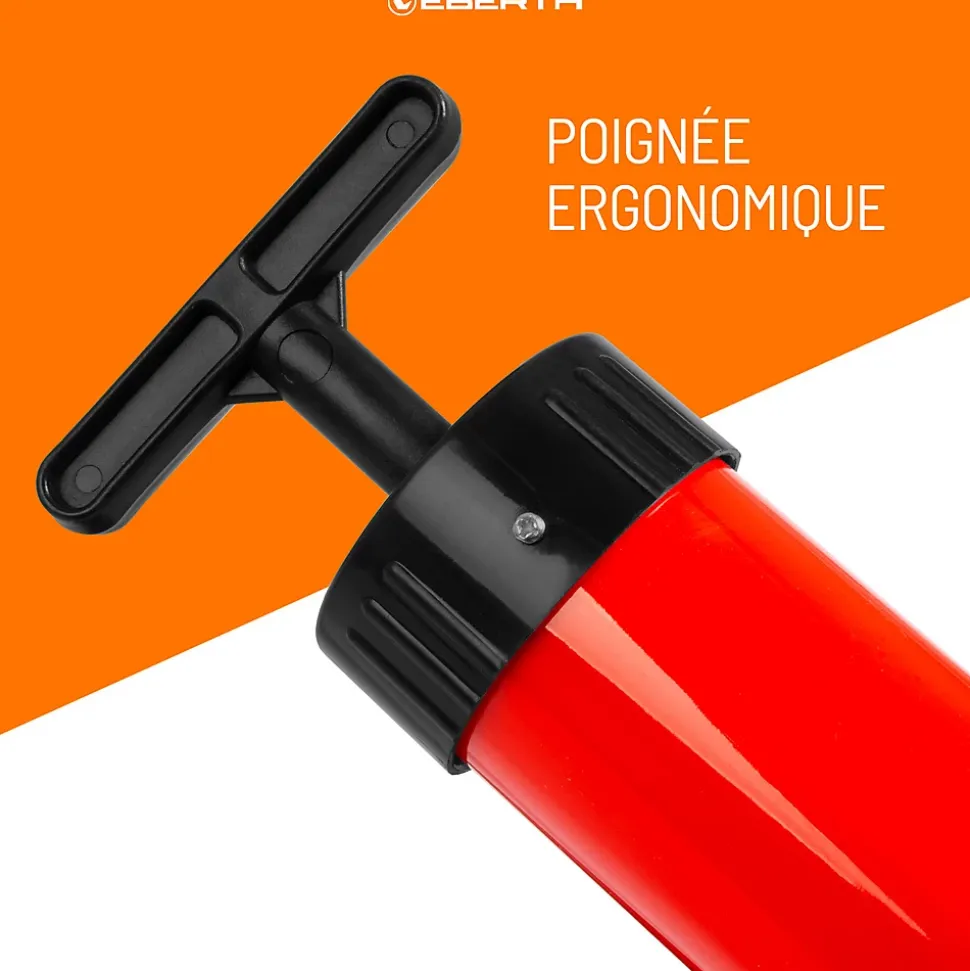 EBERTH Pompe de nettoyage de tuyaux pour un nettoyage efficace des lavabos, douches et baignoires, diamètre de l'embout 90 mm