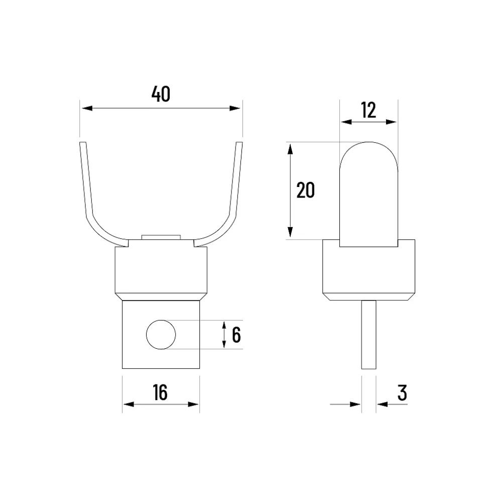EBERTH Tête de coupe à fourche lisse pour machine à nettoyer les tubes, C-Cutter tubes de 50-125mm, accouplement M6, tête 40mm