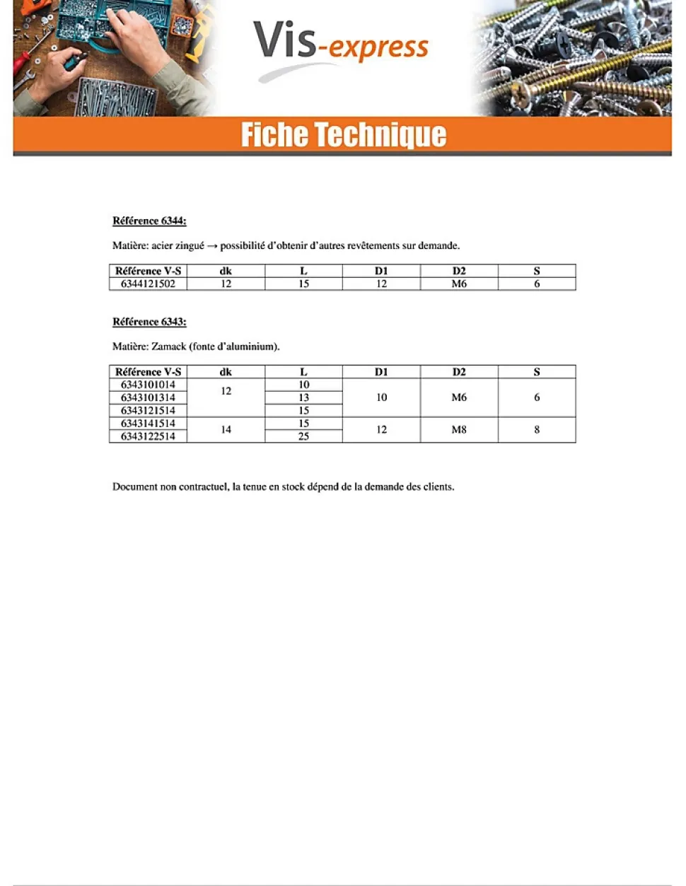 Ecrou Clé de 6 HC6 M6 12X20 Acier zingué - 500 pièces