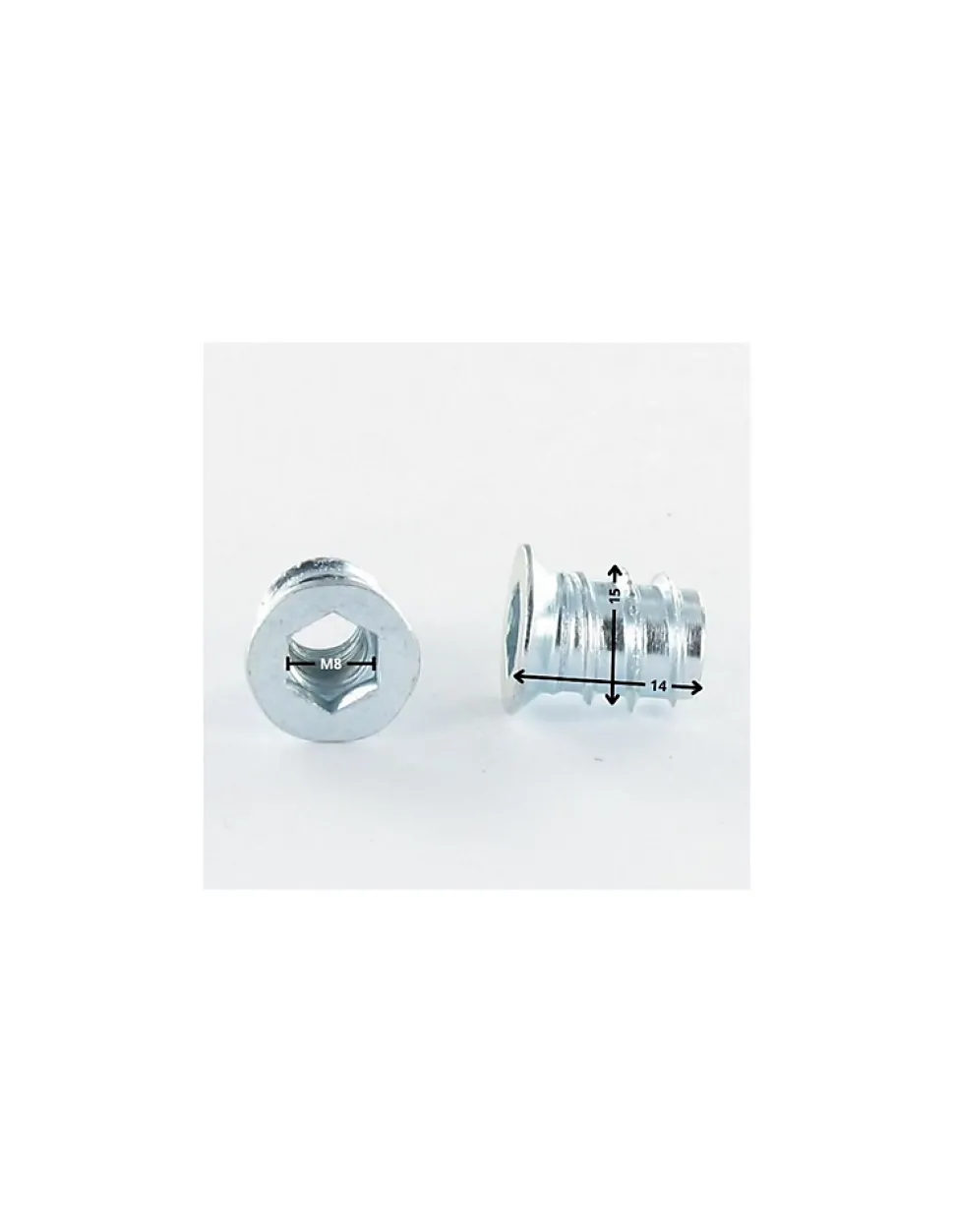 Ecrou Clé de 8 HC8 M8 14X15 Acier zingué - 1 pièce