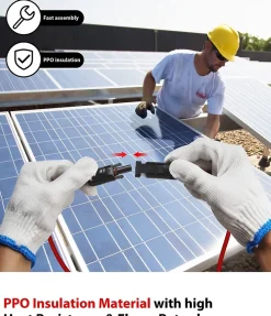 Elfcam - 2 Câbles Solaires 4mm² 1m, Connecteurs M/F, 12AWG, DC1500V, IP68, Anti-UV, Certifié TUV