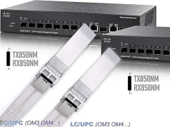 Elfcam - 2 Modules SFP+ 10 Gbps - LC/UPC Multimode OM3/OM4, 850nm DDM, 300 m, Compatibles Freebox Ultra