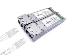 Elfcam - 2 Modules SFP+ 10 Gbps - LC/UPC Multimode OM3/OM4, 850nm DDM, 300 m, Compatibles Freebox Ultra