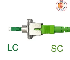 Elfcam - Adaptateur Fibre Optique Monomode Simplex LC/APC Mâle à SC/APC Femelle, Lot de 1