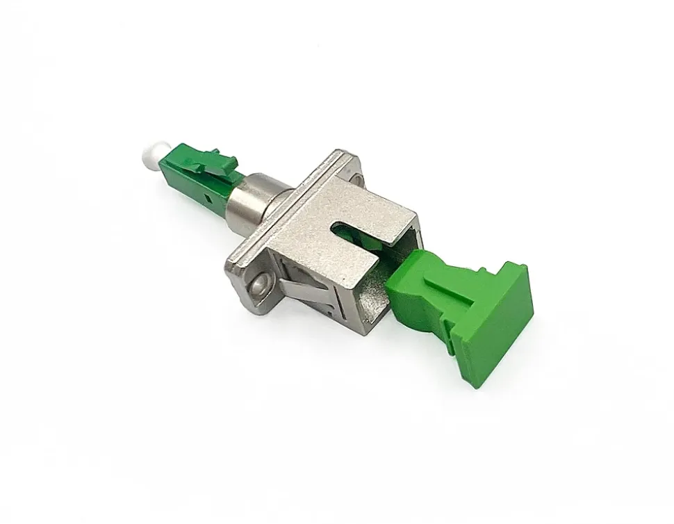 Elfcam - Adaptateur Fibre Optique Monomode Simplex LC/APC Mâle à SC/APC Femelle, Lot de 1