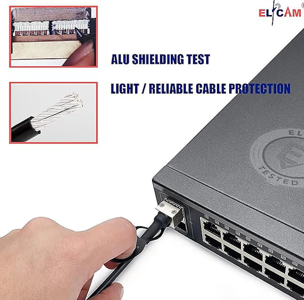 Elfcam - Câble DAC SFP+ à SFP+ 10Gb - 10m, Twinax Attache Directe, Haute Performance