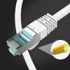 Elfcam - Câble Ethernet RJ45 Cat 7 SFTP 20m (Rond Blanc), 10Gbps, 600MHz, Cuivre, Anti-Interférences