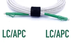 Elfcam - Câble Fibre Optique LC/APC à LC/APC - 20m (Blanc), Jarretière Optique Simplex Monomode 9/125um LSZH