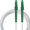Elfcam - Câble Fibre Optique LC/APC à LC/APC - 5m (Blanc), Jarretière Optique Simplex Monomode 9/125um LSZH
