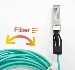 Elfcam - Câble Optique Actif SFP+ à SFP+ - 40m, AOC 10 Gbit/s OM3, Ultra Performant, Réseau Professionnels, PC