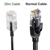 Elfcam - Câble RJ45 Cat 6 Slim 1m (Noir) - 32AWG Ultra Fin, Réseau LAN/WAN, Haut Débit, Idéal PC, Box, Routeur
