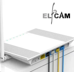 Elfcam - Câble RJ45 Cat 6 Slim 1m (Noir) - 32AWG Ultra Fin, Réseau LAN/WAN, Haut Débit, Idéal PC, Box, Routeur