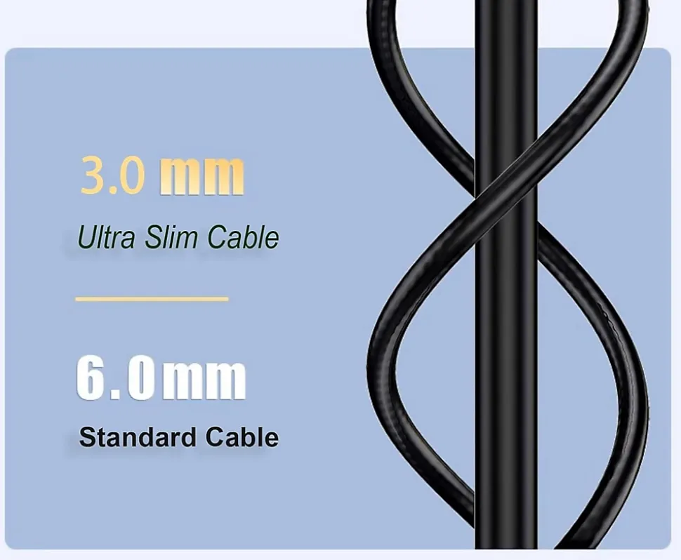 Elfcam - Câble RJ45 Cat 6 Slim 1m (Noir) - 32AWG Ultra Fin, Réseau LAN/WAN, Haut Débit, Idéal PC, Box, Routeur