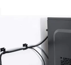 Elfcam - Clips Câble Adhésif Réglable pour Fibre Optique, Noir, Maison/Bureau, Attache Fil (Lot de 60)