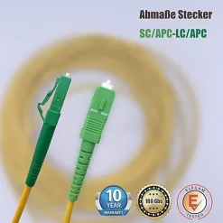Elfcam - 0.5m Câble à Fibre Optique SC/APC à LC/APC Monomode Simplex 9/125um OS2 Jarretière Optique LSZH Jaune