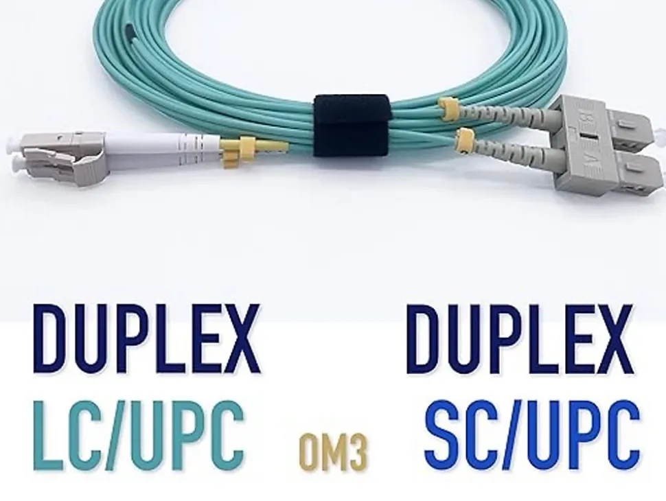 Elfcam - 100m Câble à Fibre Optique OM3 SC/UPC à LC/UPC Multimode Duplex 50/125um LSZH