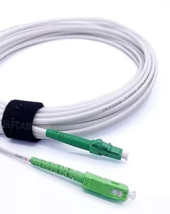 Elfcam - 5m Câble à Fibre Optique SC/APC à LC/APC Monomode Simplex 9/125um OS2 Jarretière Optique LSZH Blanc