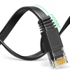Elfcam - 10m Câble Ethernet RJ45 Cat7 Flat Noir, 10Gbps 600MHz, Cuivre, SFTP, Anti-Bruit, PC, Modem, Routeur
