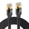 Elfcam - 25m Câble Ethernet RJ45 Cat7 Flat Noir, 10Gbps 600MHz, Cuivre, SFTP, Anti-Bruit, PC, Modem, Routeur