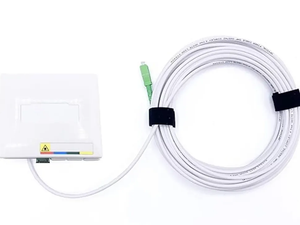 Elfcam - 60m Câble Fibre Optique SC/APC à SC/APC, Simplex Monomode 4,0mm avec PTO, Rallonge Fibre sans Perte
