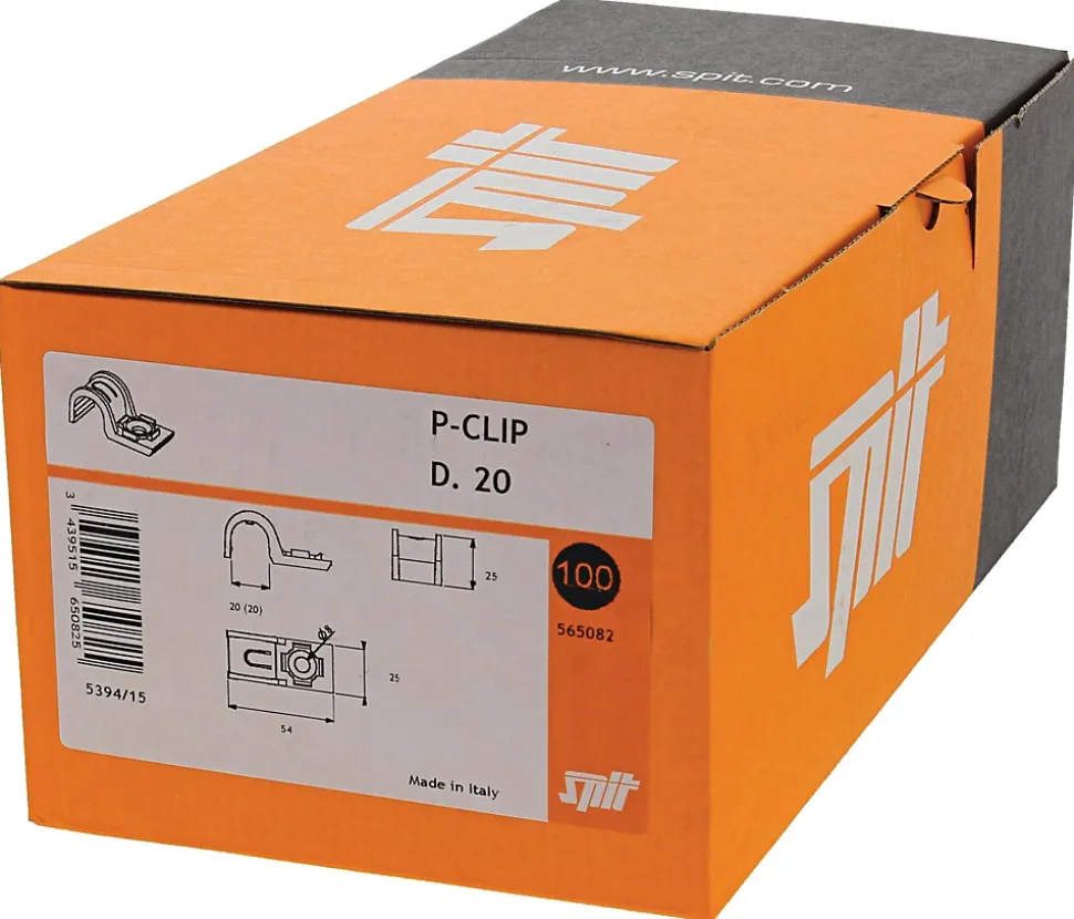 Embase plastique P-CLIP P-CLIP D.20 en boite de 100 - SPIT - 565082