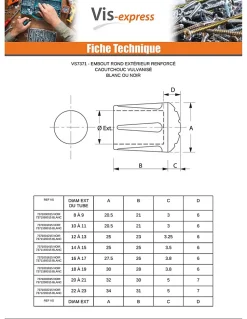Embout rond envellopant caoutchouc vulcanisé Noir Pour Tube 16 à 17 - 10 pièces