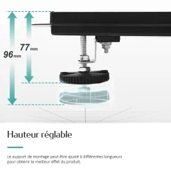 EMKE Caniveau de Douche 70 cm, Acier Inoxydable, Siphon de Sol 2 en 1 avec Filtre à Cheveux, Finition Noire