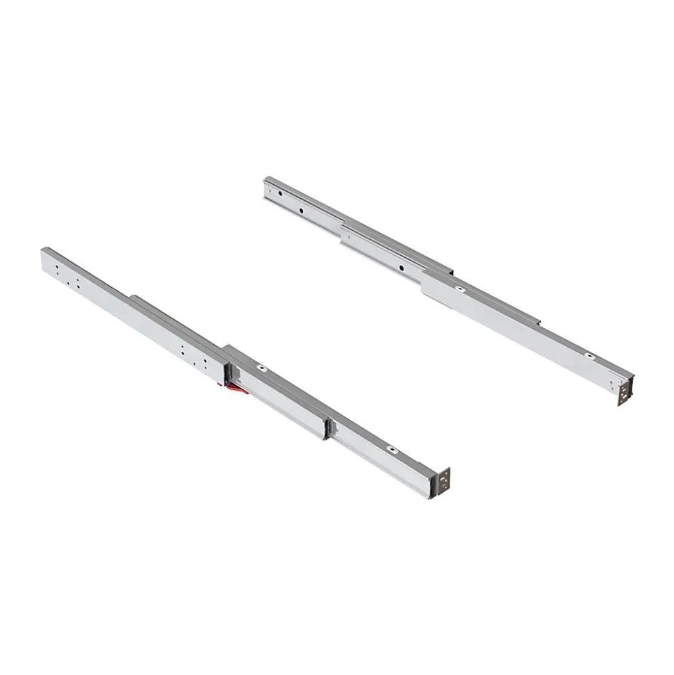 Emuca Coulisses de table télescopique Shot, Aluminium, Inox anodisé