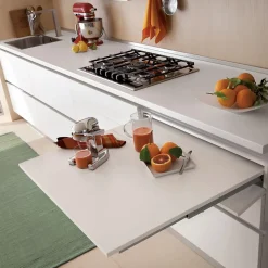 Emuca Coulisses pour table à rallonge Coktail Reverse H35, Aluminium, Inox anodisé