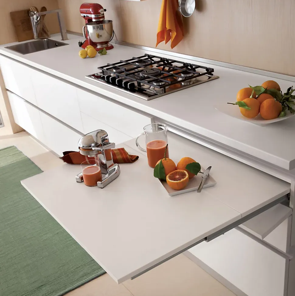Emuca Coulisses pour table à rallonge Coktail Reverse H35, Aluminium, Inox anodisé