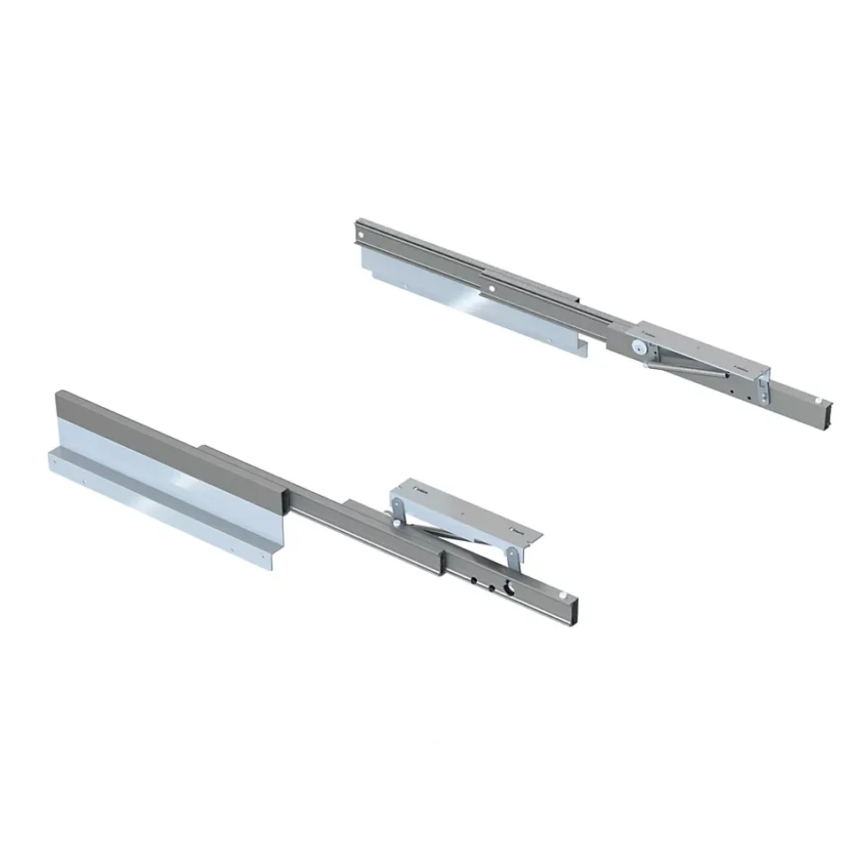 Emuca Coulisses pour table extensible et relevable Oplà Folding+39, Aluminium, Acier inox anodisé