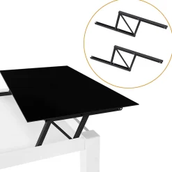 Emuca Ensemble de mécanismes de levage pour tables basses, permette elevare la mesa 192mm, Acier, Peint en noir