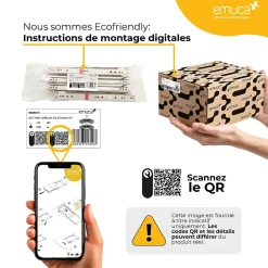 Emuca Jeu de compas de porte relevable NSDX, force 20-70kgxcm, Acier et Zamak, Nickelé