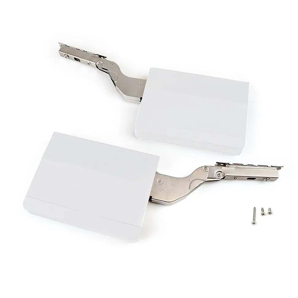 Emuca Jeu de compas pour portes relevables Agile, 3200 - 9000, acier et plastique, blanc
