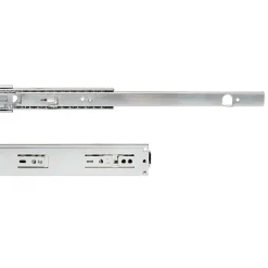 Emuca Jeu de coulisses à billes à sorties totale avec supports, hauteur 45mm, longueur 600mm, Acier, Zingué