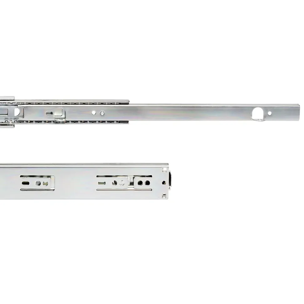 Emuca Jeu de coulisses à billes à sorties totale avec supports, hauteur 45mm, longueur 500mm, Acier, Zingué