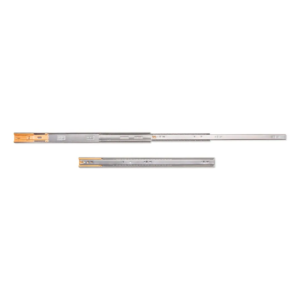 Emuca Jeu de coulisses à billes pour tiroirs à sortie totale, fermeture amortie, hauteur 45mm, longueur 600mm, Acier, Zingué
